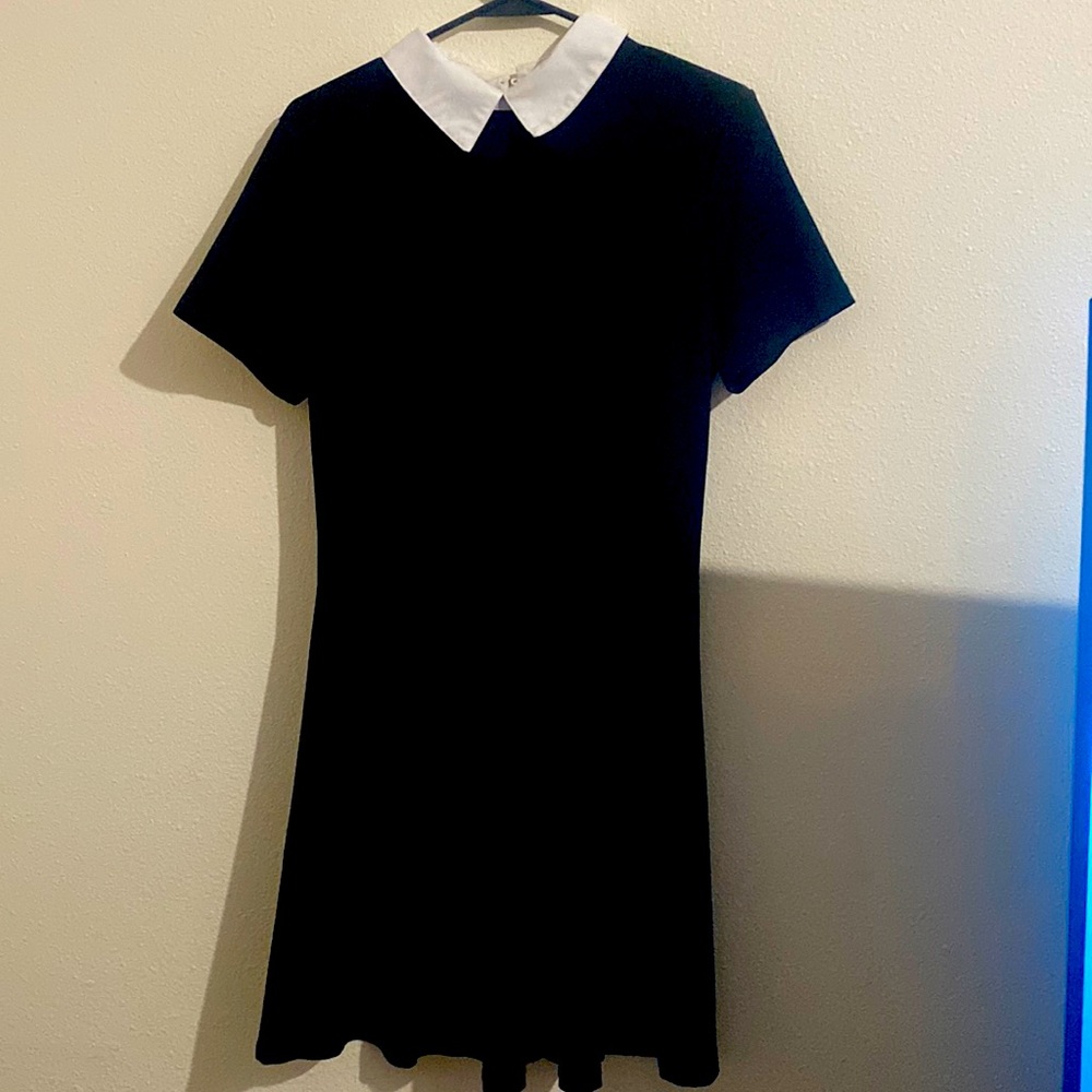 Black dress with white doll collar